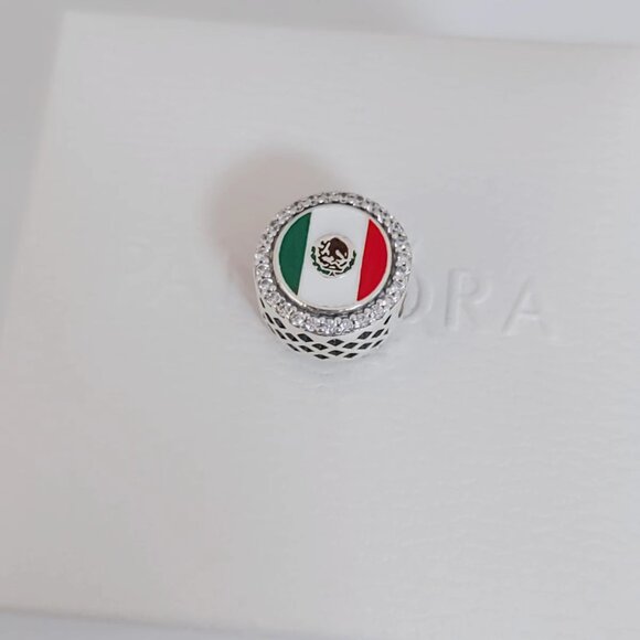 Pandora Mexico Flag Charm Bead Travel Destination Pendant S925 Silver with box - Picture 6 of 6